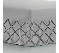 Double Bed Valance Sheet 100% Egyptian Cotton 200 Thread Count Extra Deep Skirt Pocket Mattress White | Silver | Charcoal | Pink Fitted Bed Sheets (Double, Silver)