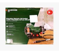 Double Bench Grinder with Flexible Drive Shaft, 120W, 103-Piece Accessory Set, 3m Cable