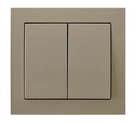 Double Big Button Indoor Light Switch Click Wall Plate Beige