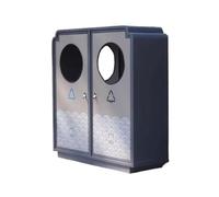Double Bin Metal Trash Can, Durable Rubbish Garbage Container | Dual Compartment Metal Trash Can for Efficient Waste Separation, Ideal for Home, Office, or Kitchen Use