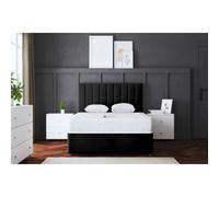 DS Living Amelia Divan Bed with Upholstered Headboard - Black - Double