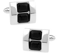 Double Black Crystal Cufflinks