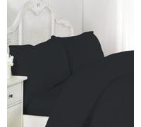 (Double, Black) Kampala Hill 100% Egyptian Cotton Duvet Cover Set 200 Thread Count Bedding Pillowcase