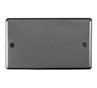 Double Black Nickel Blanking Chassis Plate Round Edged Wall Box Hole Cover Cap