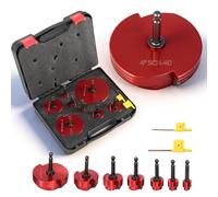 Double Blade PVC Pipe Reamer Kit 1/2", 3/4'', 1'', 1-1/4", 1-1/2'', 2'', 3'', 4'', Plastic Pipe Fitting Reamer Socket Saver Plumbing Tool into Standard 1/2" Drills - Fits PVC, SCH40, ABS, CPVC, 8PCS