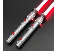 Double-Bladed Lightsaber for Adults Motion Control Metal Hilt 2 in 1 Light Saber 12 RGB Colors 16 Sound Fonts Heavy Dueling Lightsabers 2 Pack for Halloween Cosplay Party (Standard)