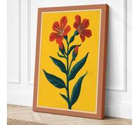 Double Bloom Botanical Canvas Wall Art Print 30x20 Inch (76 x 51 cm)