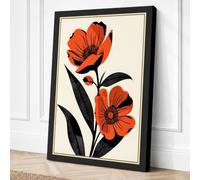 Double Bloom Botanical Canvas Wall Art Print 30x20 Inch (76 x 51 cm)