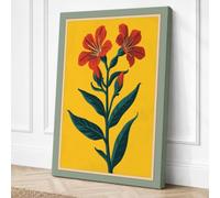 Double Bloom Botanical Canvas Wall Art Print 30x20 Inch (76 x 51 cm)