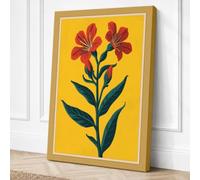 Double Bloom Botanical Canvas Wall Art Print 30x20 Inch (76 x 51 cm)