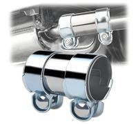 Double-Bolt Exhaust Pipe Clamp Connector, 60mm*125mm Stainless Steel Universal Exhaust Pipe Repair Sleeve, Reinforcement and Modification for Exhaust Systems in Car Automotive Vo-lk-sw-ag-en A-u-di