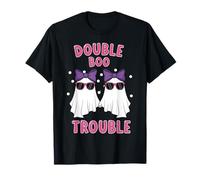 Double Boo Trouble Funny Ghost Halloween Twins T-Shirt