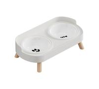 Double Bowl Ceramic Pet Feeders For Dog Cats Easy To Clean Feeding Dishes With Elevated Design Ceramic Pet Feeding Station
