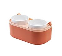 Double Bowl Feeder With StorageCase Raised Water Bowl Double Bowls Food Container For Dogs Small Pet Feeder Pet Bowl