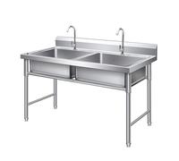 Double Bowl Kitchen Sink - 1.2mm Stainless Steel Dishwashing Basin for Home Use, Durable Handwashing Sink, Modern Design, Easy to Clean, Perfect for Kitchen Remodeling