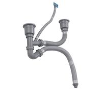 Double Bowl Sink Drain Kit, Kitchen Sink Double Hose Quick Draining Tube Pipes Expandable Multiple Deodorants Universal Drain Kit for Bathroom Restroom