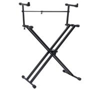 Double Braced Keyboard Stand X-Frame Black Piano Height Adjustable vidaXL