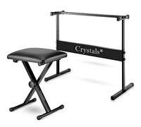 Double Braced X Frame Music Piano Keyboard Stand & Chair by Crystals® (Full Size Stand + Chair)