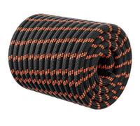 Double Braided Arborist Rigging Rope - 1/2 in X 150 ft 48 Strands Outdoor Pulling Heavy Duty Polyester Bull Rope for Swing Tree Work Camping Rescue Hiking - Black