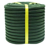 Double Braided Arborist Rope - 1/2 Inch x 50 Feet Polyester High Strength Climbing Rope for Tree Work, Halyard, Sailing (ArmyGreen)