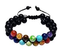 Double Braided Beads Planet Bracelet Milky Way Universe Stone Frosted Bracelet for Valentine's Day Gift Birthday Present