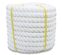 Double Braided Dock Line, Boat Rope Nylon Three-Strand Braided White 10-100m 6-12mm(6mm,10m)