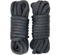 Double-Braided Nylon Dock Lines -25ft/50ft Premium Docking Lines with 12 inch Eyelet Boat Mooring Line Anchor Rope Dia: 3/8 inch 1/2 inch 5/8 inch(3/8inch-25ft-2pcs)
