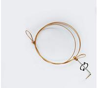 Double Brass Gold Wire Rope Steel Cable Loop Ring Moulding dado Rail Picture Hanging (Cable Length 2m 6.56 feet)