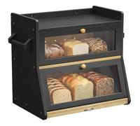 Double Bread Bin with Cutting Board, Extra Large 2-Layer Bread Storage Box