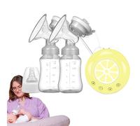 Double Breast Pumps for Breastfeeding, Double Electric Breast Pump,Rechargeable Breast Milk Extractors with 2 Milk Bottles | Portable with Multiple Modes, Silent and for Mam