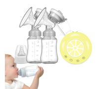 Double Breast Pumps for Breastfeeding, Double Electric Breast Pump, Rechargeable Breast Milk Extractors with 2 Milk Bottles, Portable with Multiple Modes, Silent and for Mam