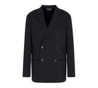 Double-Breasted Compact Knit Jacket - male - Emporio Armani - Blazers - Blue - M - Jackets M