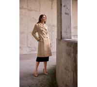 Double Breasted Midi Coat M&Co Natural 16