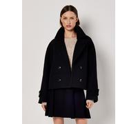 Double Breasted Pea Coat Apricot Black 12