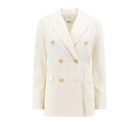 Double-Breasted Wool Blend Blazer - female - Erika Cavallini - Blazers - White - L - Jackets L