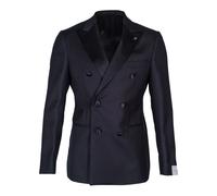Double-breasted wool suit, drop 8., male, Luigi Bianchi Mantova, Blazers, Black, XL, Jackets XL