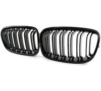 Double Bridge Front Kidney Grill Grilles, Glossy Black, for F20 F21, 2011-14