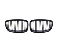 Double Bridge Grill For BMW 1 Series F20 F21 2012 2013 2014 Double Line Style Kidney Grille Replacement Racing Front Bumper Grilles Matte Black