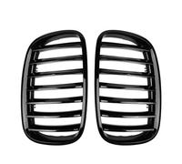 Double Bridge Grill For BMW For X5 For E70 For X6 For E71 2007-2014 2PCS Gloss Black Front Kidney Single Slat Racing Grill Front Bumper Grille Grill(Black Single Slat)