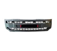 Double Bridge Grill For Nissan For Navara NP300 Front Bumper Grill Grille 2015-2019 Mesh Racing Style LED Light Panel Car Styling Body Kit Part front center radiator grill(Red word without LED)