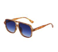 Double Bridges Women Gradient Sunglasses UV400 Rivets Decoration Men for outdoor sports running and riding,Amber blue gradient
