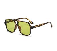 Double Bridges Women Sunglasses Blue Green UV400 Men Rivets Leopard For Outdoor Sports Running Riding,Leopard green