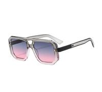 Double Bridges Women Sunglasses Clear Gradient Shades UV400 Men Rivets for outdoor sports running and riding,Grey pink