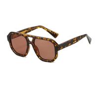 Double Bridges Women Sunglasses UV400 Men Leopard For Outdoor Sports Running And Riding,Leopard Tea