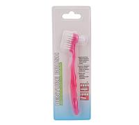 Double Bristle Head Denture Brush, Cleaning Brush, Portable Cleaning Brush, for Denture Care Denture Cleaner, Home Travel, Dentures & Acrylic Retainers (Pink) (Pink)