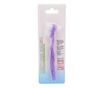 Double Bristle Head Denture Brush, Cleaning Brush, Portable Cleaning Brush, for Denture Care Denture Cleaner, Home Travel, Dentures & Acrylic Retainers (Pink) (Purple)