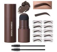 Double Brow Stamp Template Set, Waterproof Brow Stamping Pencil, Long-Lasting Soft Natural Brow Powder