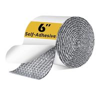 Double Bubble Reflective Foil Insulation Tape, Self-Adhesive Ac Pipe Insulation Wrap for AC Hose, HVAC Duct, Exhaust Hose, Bubble Wrap Insulation for Weatherproof Attics, Windows, Garages - 6 inch