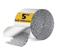 Double Bubble Reflective Foil Insulation Tape, Self-Adhesive Ac Pipe Insulation Wrap for AC Hose, HVAC Duct, Exhaust Hose, Bubble Wrap Insulation for Weatherproof Attics, Windows, Garages -5 inch