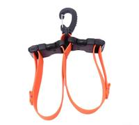 Double Buckle Fin Keeper Strap with ABS Buckles and Metal Hook for Secure and Adjustable Hanging of Diving Fins on Backpacks or Dive Gear (Orange -red)